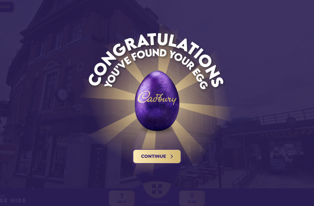 Cadbury egg with celebratory message